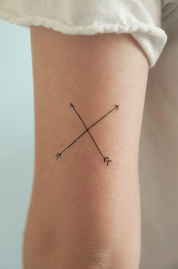 Two Crossed Arrows Tattoo
