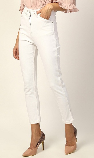 White Flare Cropped Jeans