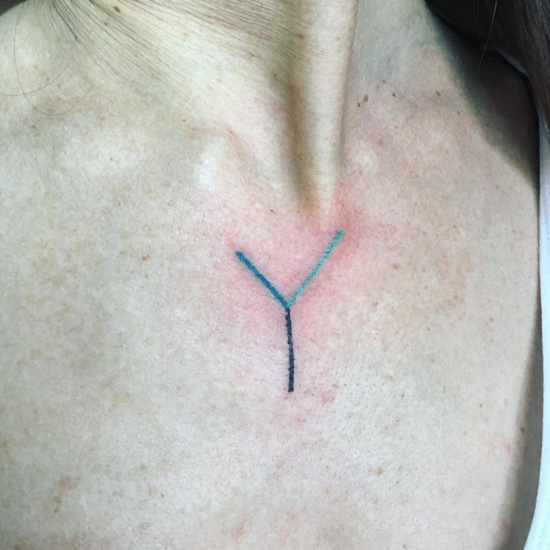 Y Letter Tattoo With Sleek Lines