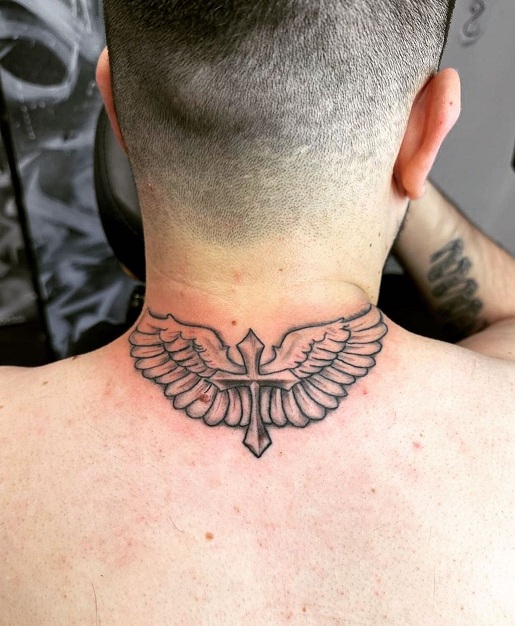 Wings Cross Tattoo