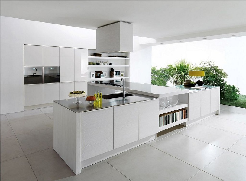 All White Color for Kitchen