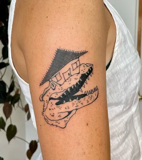 Ilary Bell ilarybelltattoo  tattoos tattooed tattoo rome  skulltattoos animaltattoos microtattoo crocodile  Sleeve tattoos  Tattoos Crocodile tattoo