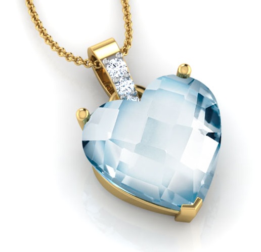 Blue Heart Diamond Pendant