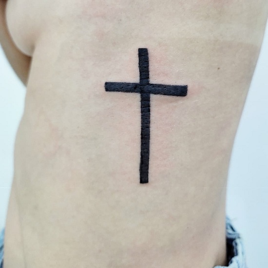 Bold Jesus Cross Tattoo