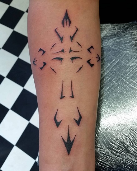 Cross And Tribal Tattoo Designs
