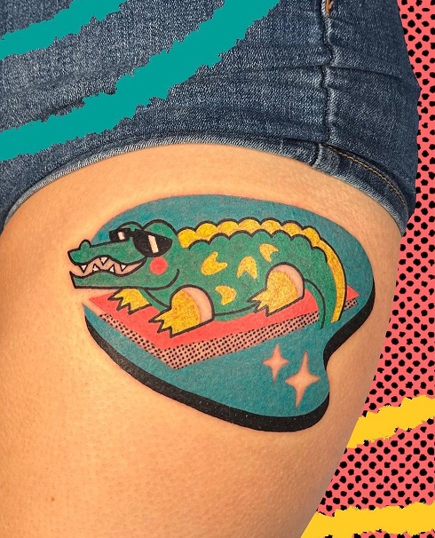 Cute Alligator Tattoo
