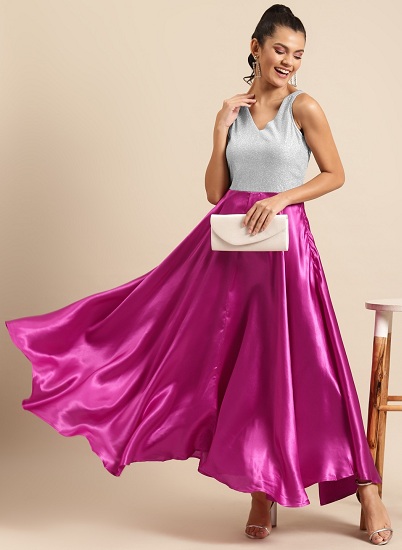 Lisa Long Satin Bridesmaid Dress in Rose Gold | Birdy Grey
