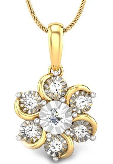 Floral Design Diamond Pendant