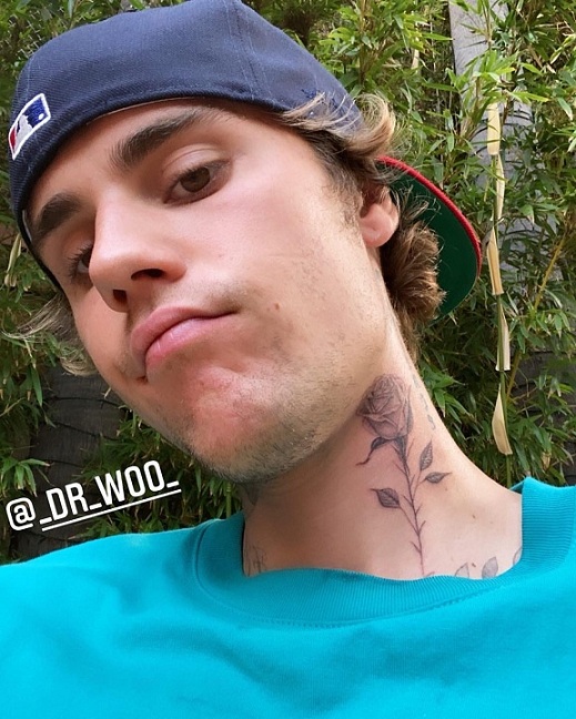 Justin Bieber Rose Tattoo