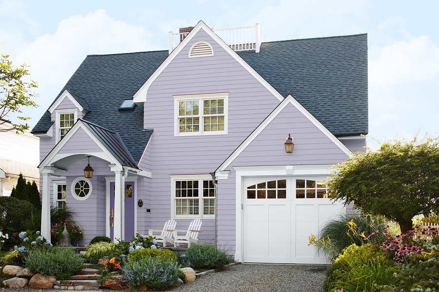 Lavender, Purple and White House Exteriors