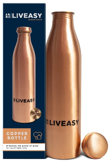 Liveasy Essentials 100% Pure Copper Water Bottle 12