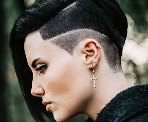 Semi Shaved Hairstyles Look