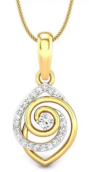Spiral Design Diamond Pendant