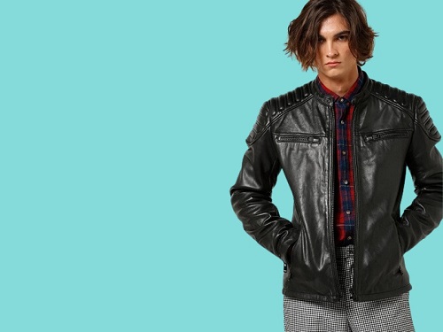 Superdry Paneled Leather Jacket
