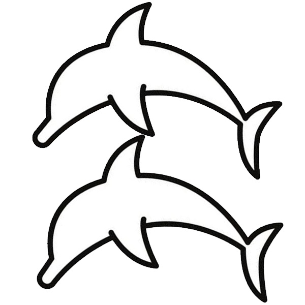 Symmetrically Shaped Dolphin Coloring 