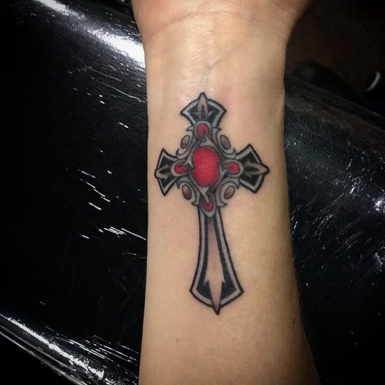 Tribal Tattoo Cross Designs On The Wrist