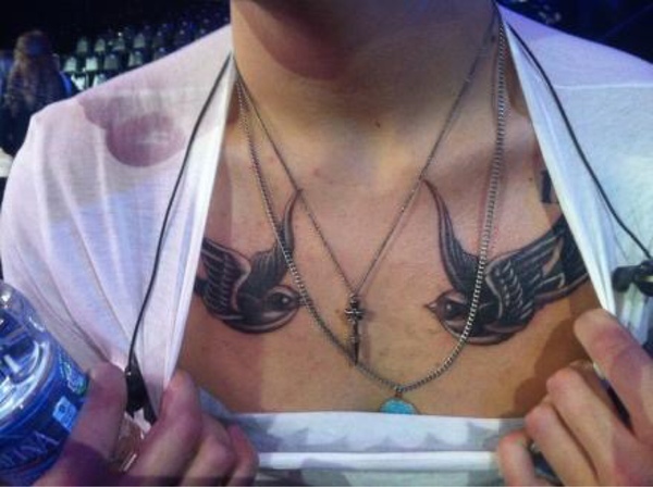 Harry Styles Bird Tattoo Across the Chest