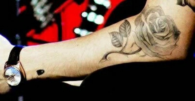 Harry Styles Rose Tattoo