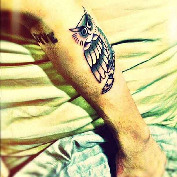 Justin Bieber Owl Tattoo