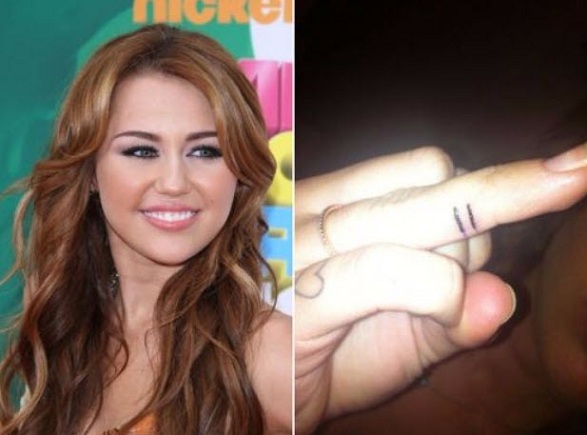 Miley Cyrus Finger Tattoo