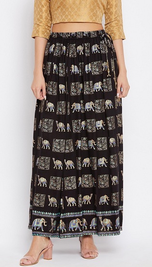 Animal Print Maxi Casual Skirt
