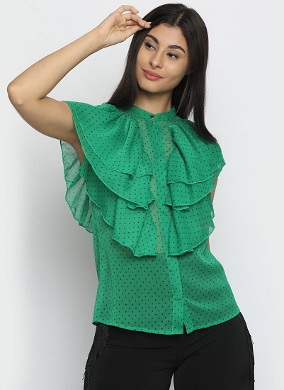 Chiffon Party Top With Ruffles