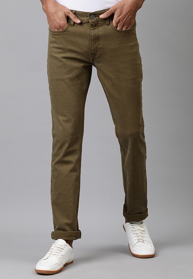 Olive Green High Rise Jeans