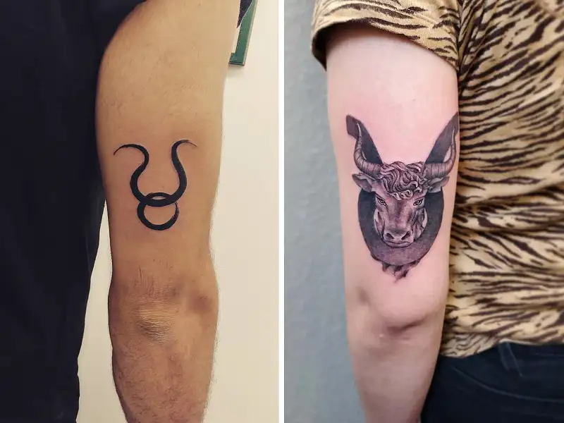 Tattoo uploaded by Ledja Qereshniku • Bull tattoo in blackandgrey. Upper  arm • Tattoodo