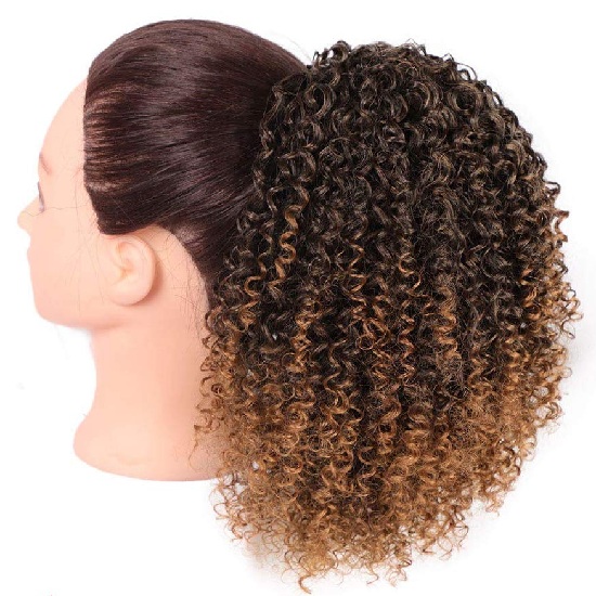 Vigorous Afro drawstring ponytail with curly hair
