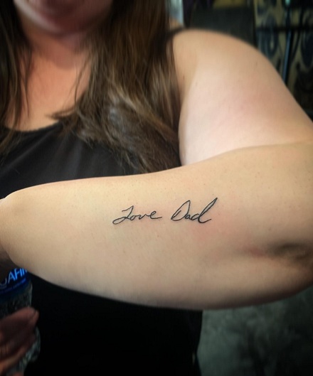 Love You Dad Tattoo On The Forearm