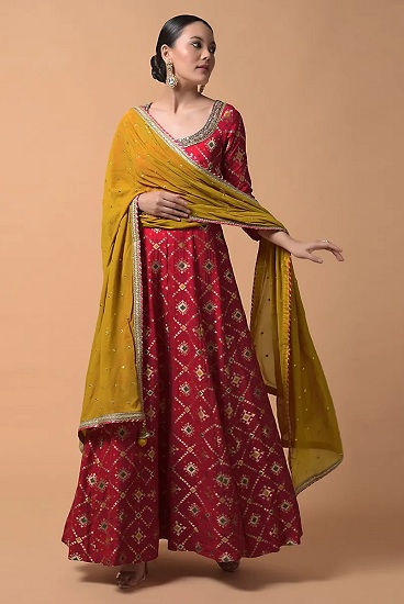 Anarkali Silk Wedding Dress
