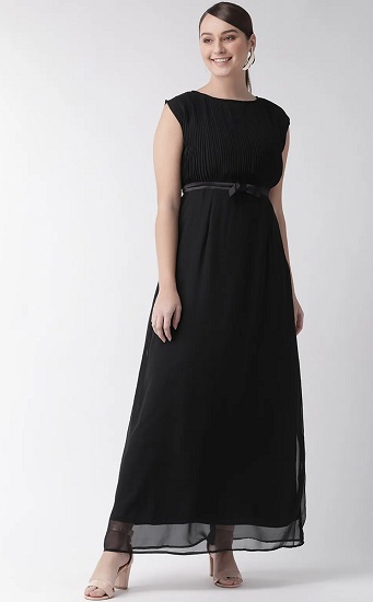 Black Pleated Dress For Birthday