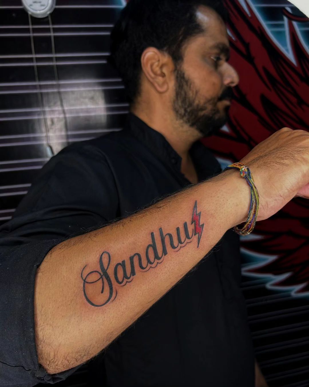 Bold Sandhu Name Tattoo