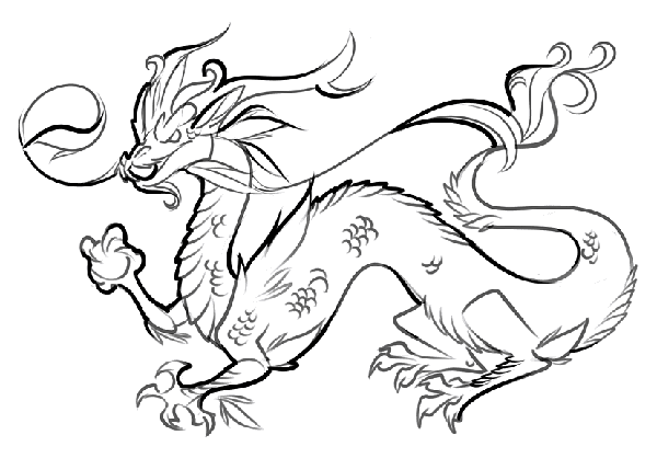 Chinese Dragon Coloring Picture