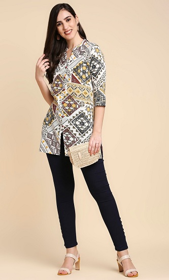 Cotton Kurti Top With Jeans