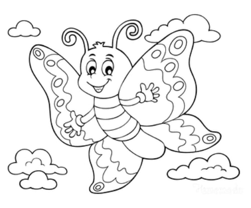 Cute Butterfly Colouring image