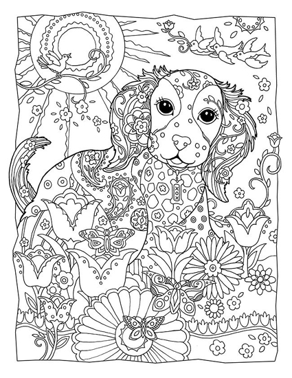 Detailed Dog Coloring Page
