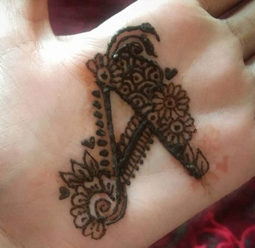 Exceptional Mehndi Design With Letter A