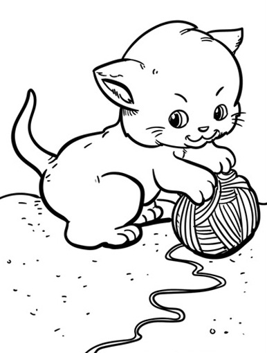 Funny Cat Coloring Page