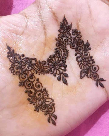 Intricate Mehndi Tattoo Of Letter M