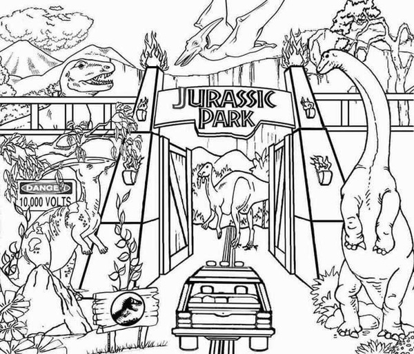 Jurassic Park Coloring Page