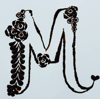 Mehndi Design Of Alphabet M With Florals