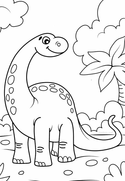 Simple Dinosaur Pic to colour