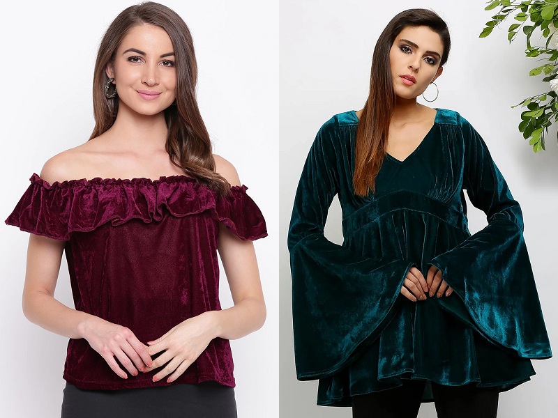10 Stylish Collection Of Velvet Tops For Ladies Beautiful Models