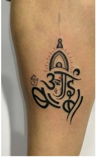 Aai Baba Tattoo With Ganesha