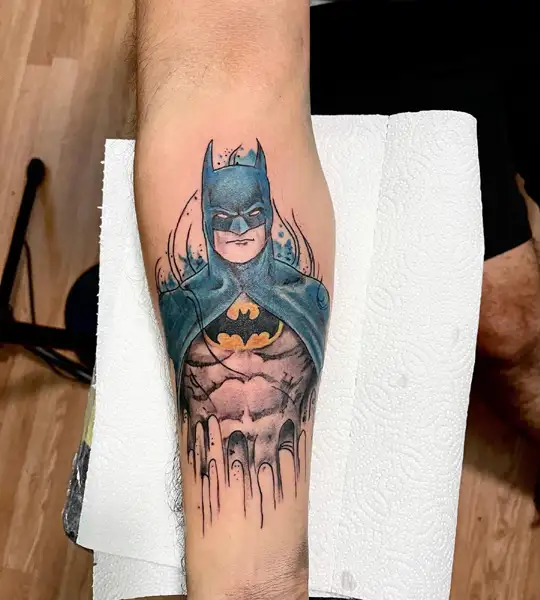 Batman Watercolor Tattoo