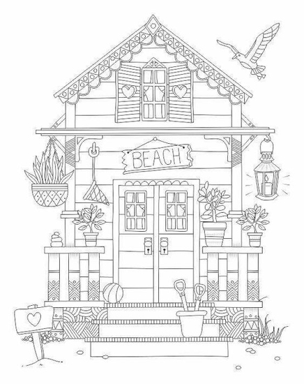 Beach House Colouring Pages