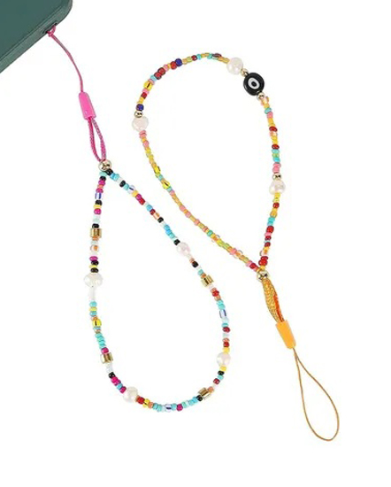 Colourful Plain Beads Phone Charm