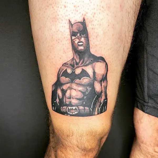 First tattoo for my Batman sleeve Any ideas for what should go around it   rbatman