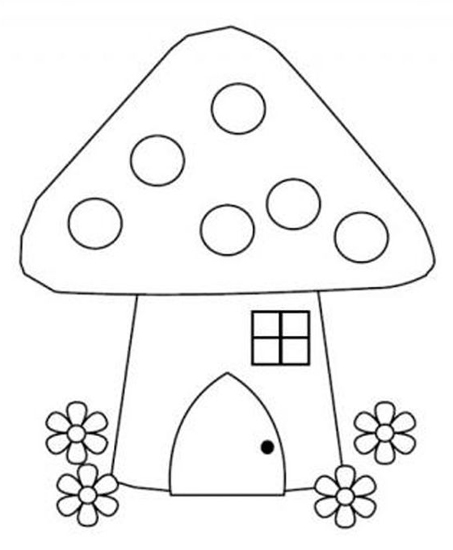 Easy House Colouring Pages